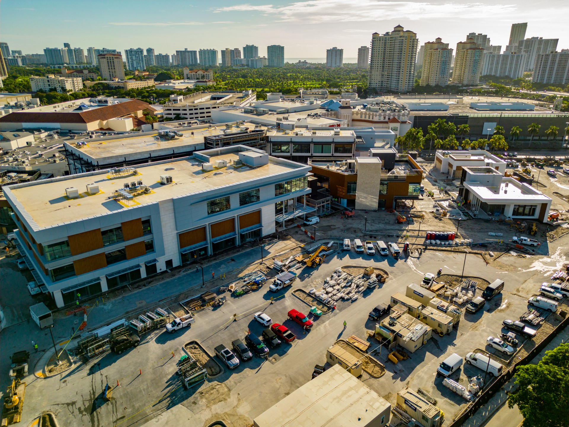 Aerial photo Aventura Mall under expansion construction